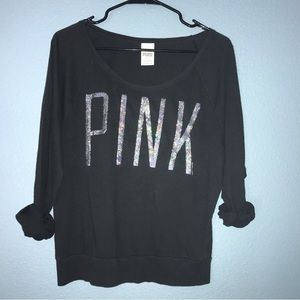 PINK VS Long Sleeve Sequin Logo Shirt